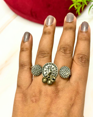 2 Finger Ring In German Silver