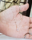 Drop Crystal Rosegold Chain Pendant