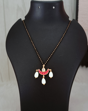 Pink Chand kundan Short Mangalsutra