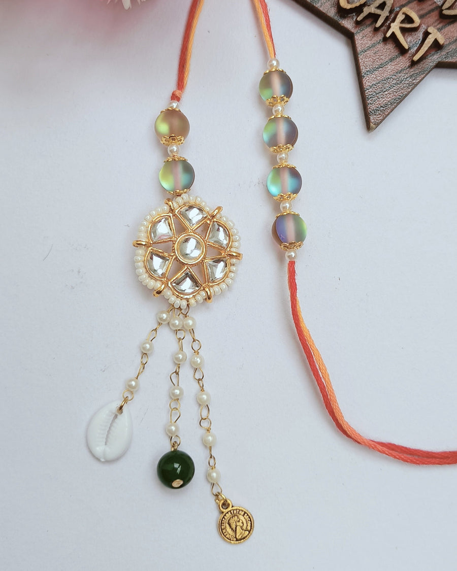 Aura  Beads Couple Rakhi
