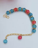 Pink Blue Crack Beads Bracelet