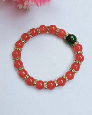 Red Green Daimond Rings Bracelet
