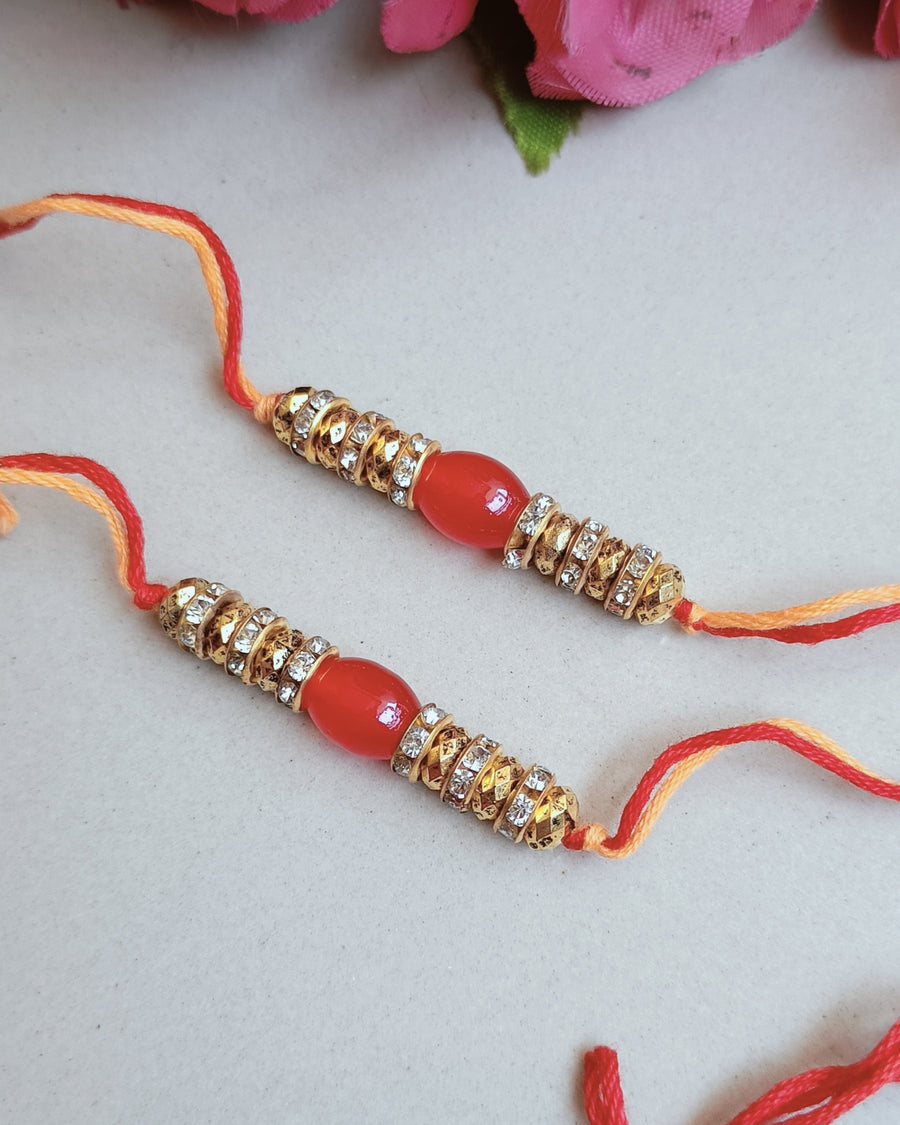 Red Beads Rakhi (2 Piece)