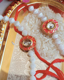 Kundan Beads Couple Rakhi