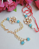 Kundan Couple Rakhi (Blue)