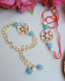 Kundan Couple Rakhi (Blue)