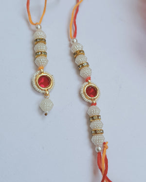 Pink Stone Couple Rakhi
