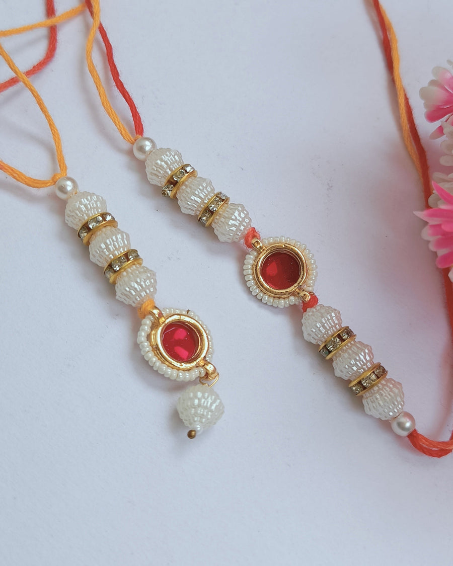 Pink Stone Couple Rakhi