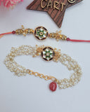 Kundan Couple Rakhi Combo
