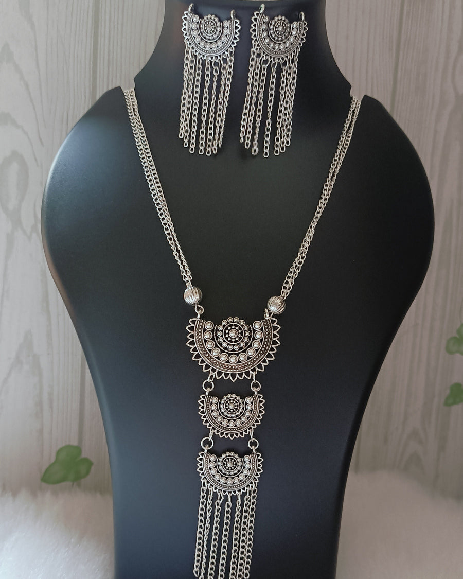 Long Silver Chain Set