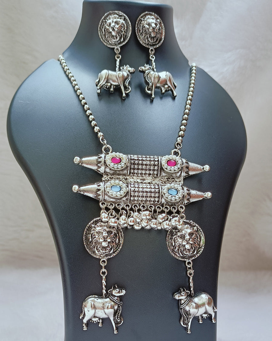 Double Dodi Cow Sabhysachi Long German Silver Set