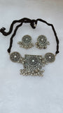 Round Square German Silver Choker Set