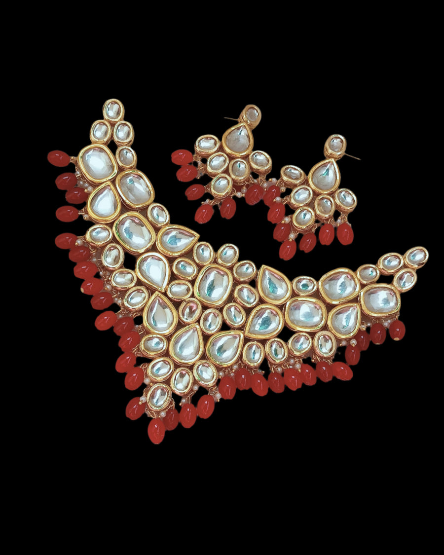 Red Kundan Choker Set