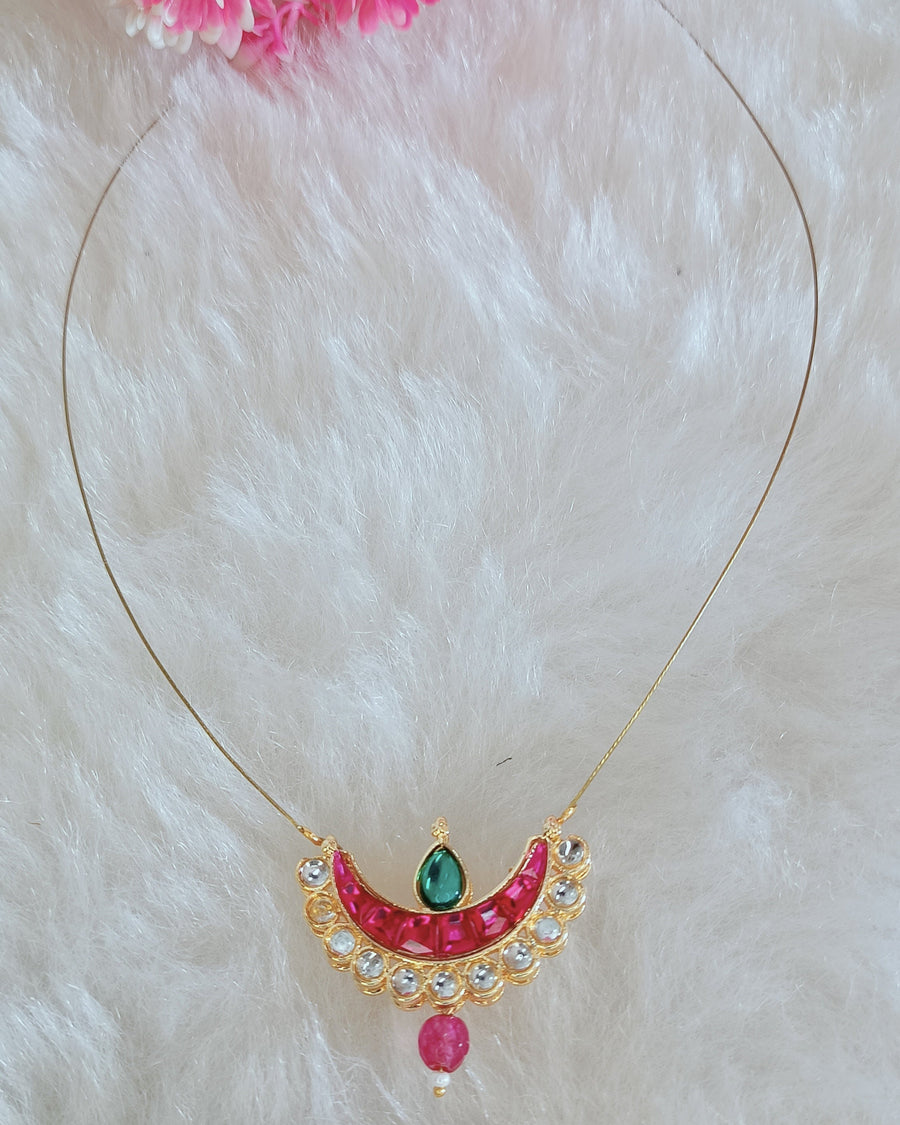Invisible Chain Pink Chand Pendant