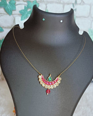 Invisible Chain Pink Chand Pendant