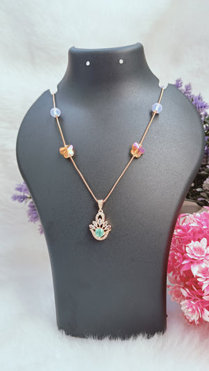 Crystal Mala With Daimond Pendant