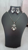 German Silver Chain With Elephant & Pearl Pendant Set