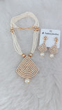 Triangle Pearl Pendant Set