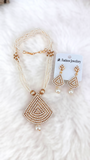 Triangle Pearl Pendant Set