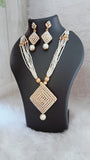 Square Pendant Pearl Pendant Set