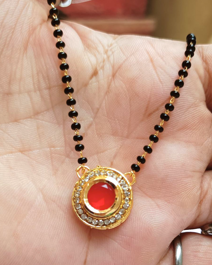 Pink Daimond Kundan Mangalsutra