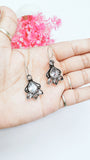 White Stone hook Earring In German Silver