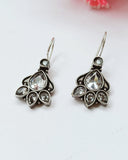 White Stone hook Earring In German Silver