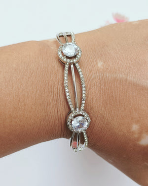 Silver Daimond kada Bracelet