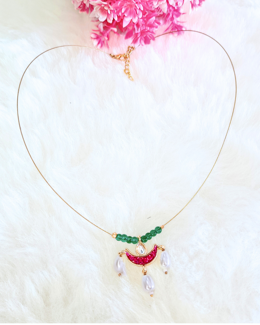 Invisible Chain kundan Pendant